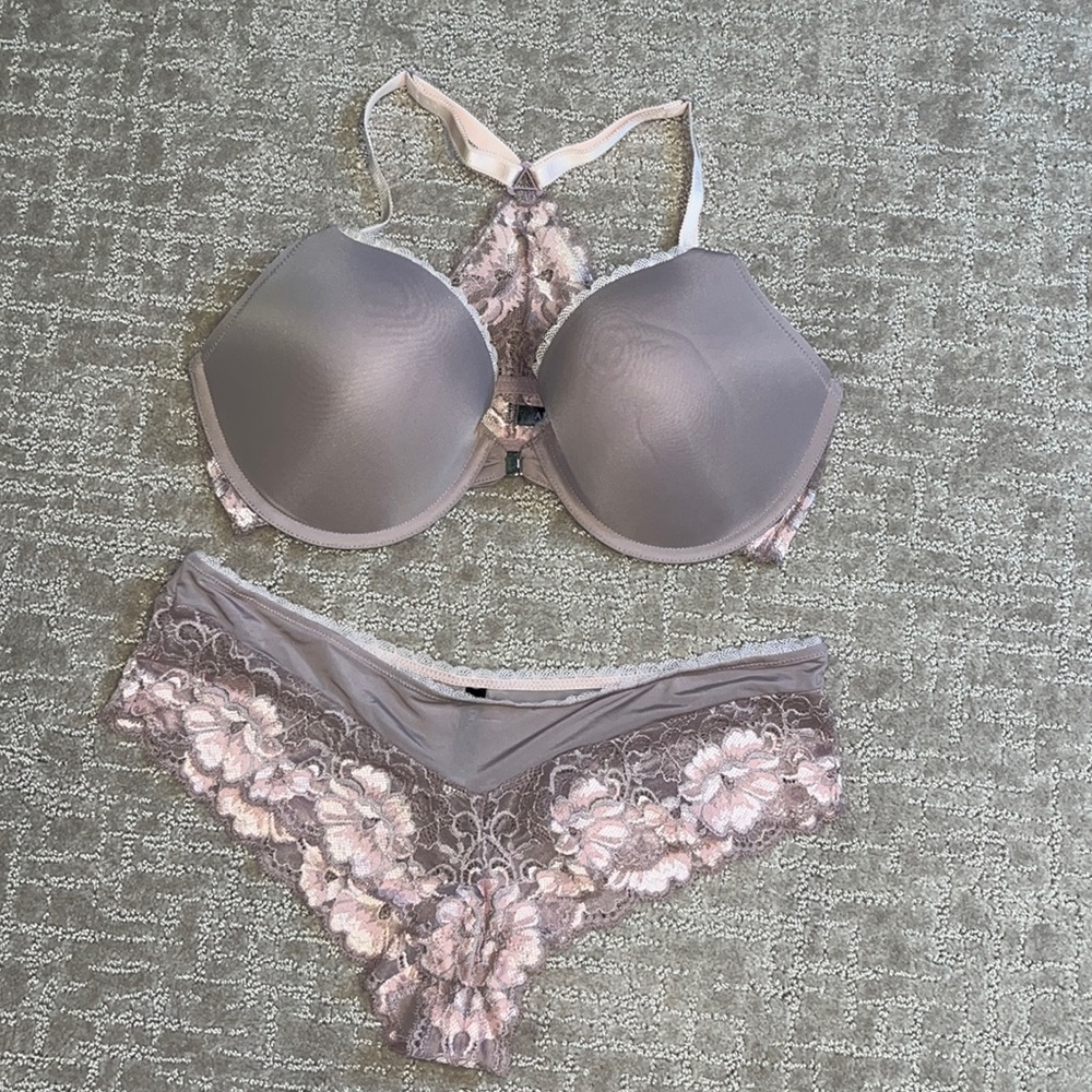 Adore Me purple bra and panties set